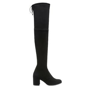 Stuart Weitzman Tieland Over The Knee Boots Black Suede Leather Size 7